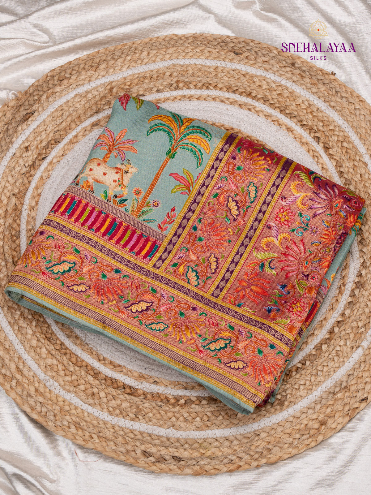 Grey Banaras Silk Saree